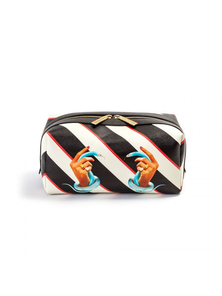 WASH BAG BIG STRIPES WITH HAND AND SNAKES