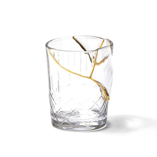 Bicchiere in vetro 'kintsugi -n'1' ø cm.8,2 h. 10