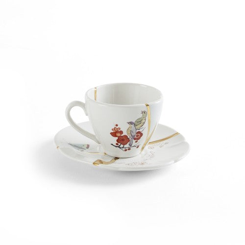 Tazzina da caffè con piattino in porcellana 'kintsugi-n