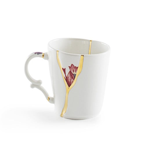 Tazza mug in porcellana ø cm.8,5 h.9 'kintsugi n°3