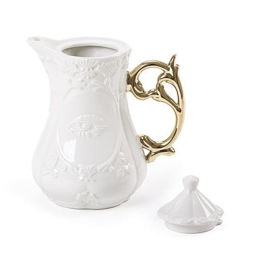Teiera in porcellana ø cm.13 h. 23 'i-wares' con manico