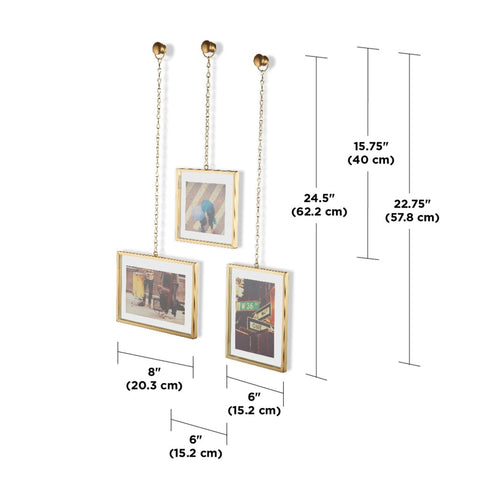 Set di 3 cornici per foto Fotochain Umbra GOLD